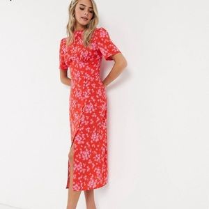 ASOS Floral Tea Dress Midi 12